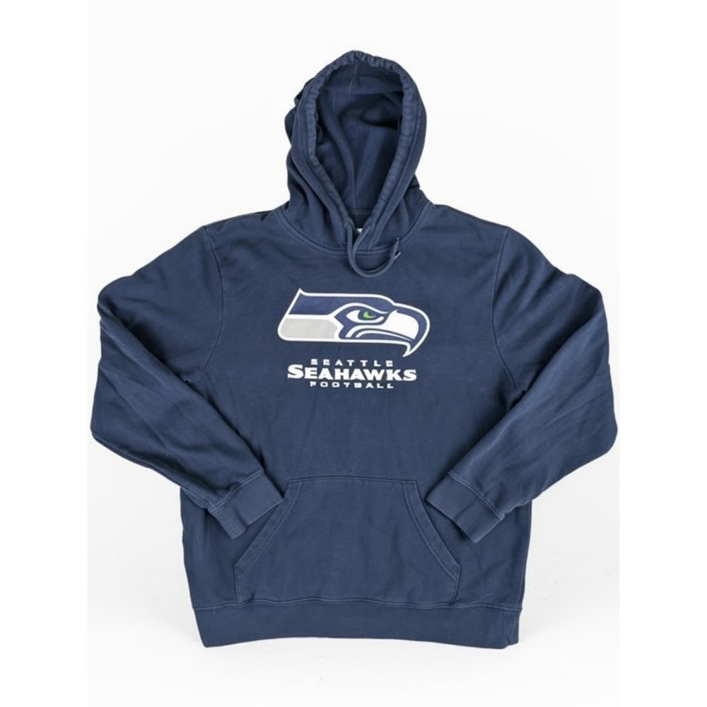 NFL Team Apparel Seattle Seahawks Hoodie Men's L Navy Blue Football Sweatshirt